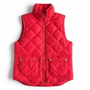 Woolrich Down Quilted Puffer Vest Red Snap Pocket Lightweight Size Small